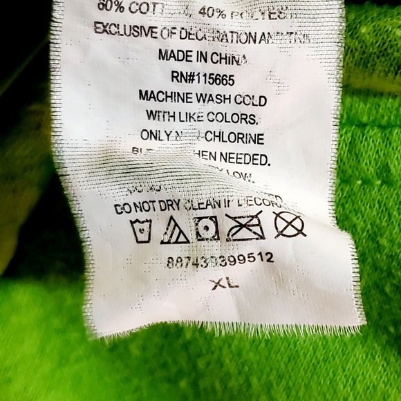 NINJA TURTLES HOODED SWEATER W/ EYEHOLES. MENS Sz:XL MICHAELANGELO. NICKELODEON - Picture 10 of 11